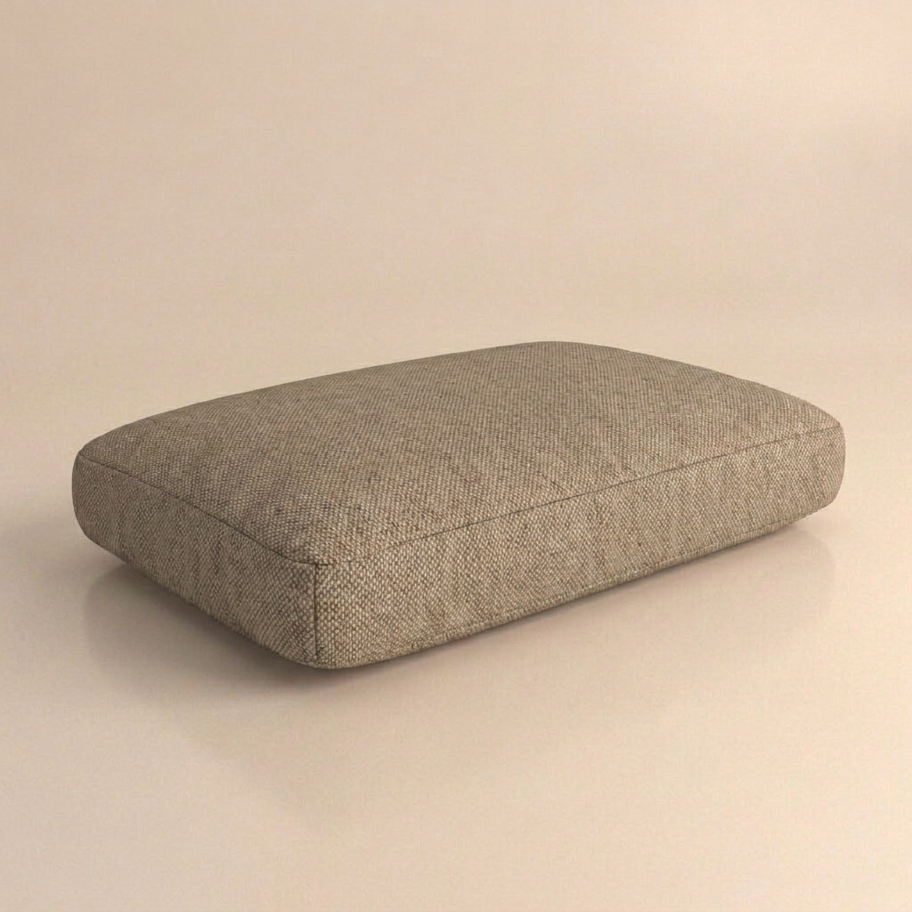 Plof kussen met zijband 60 x 40 cm — Natté 10029 Heather Grey