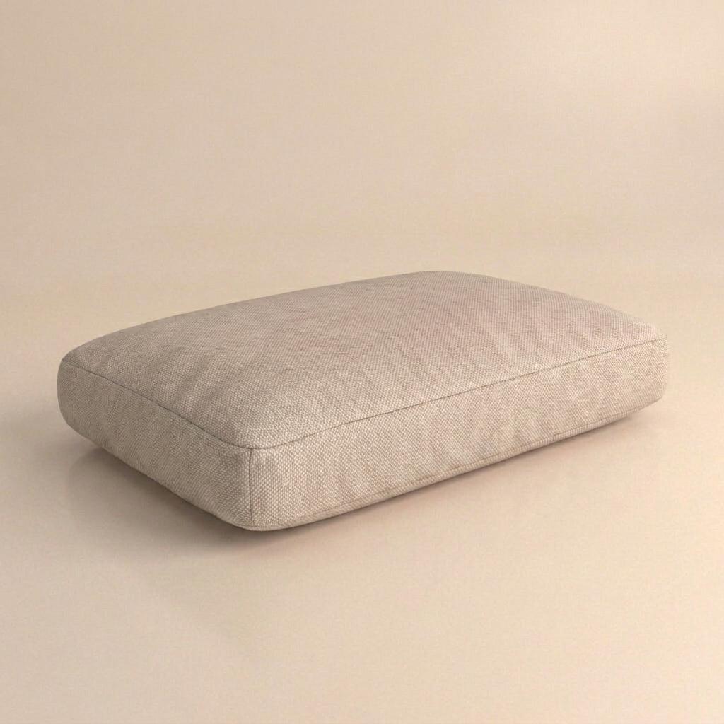 Plof kussen met zijband 60 x 40 cm — Natté 10151 Linen Chalk
